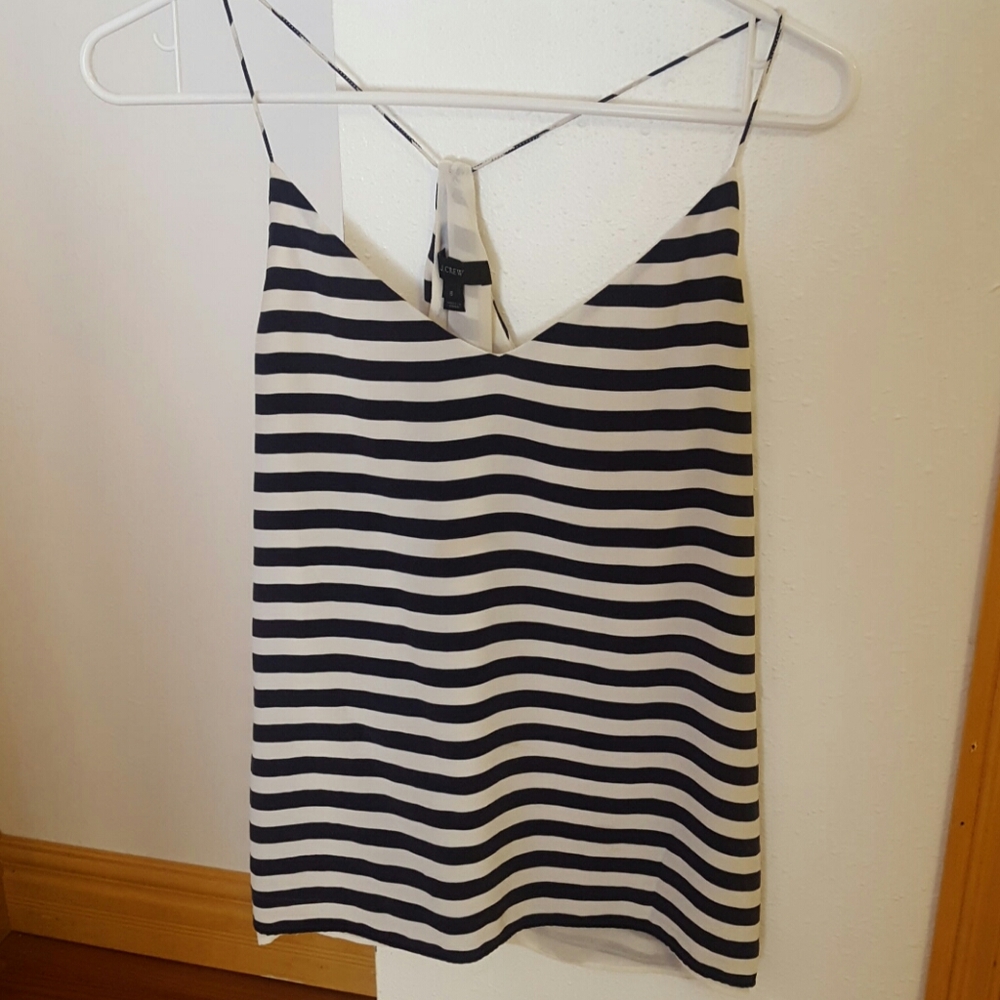 100% Silk J. Crew Striped Tank
